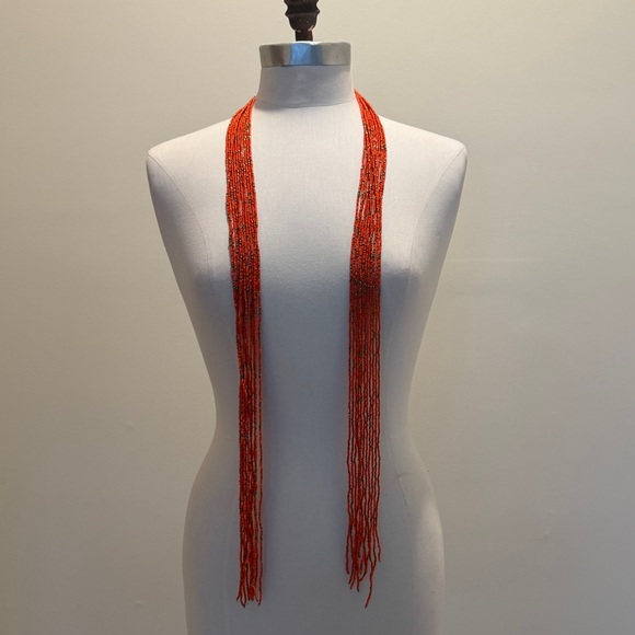 Elegant Orange Beaded Necklace - Picture 3 of 4